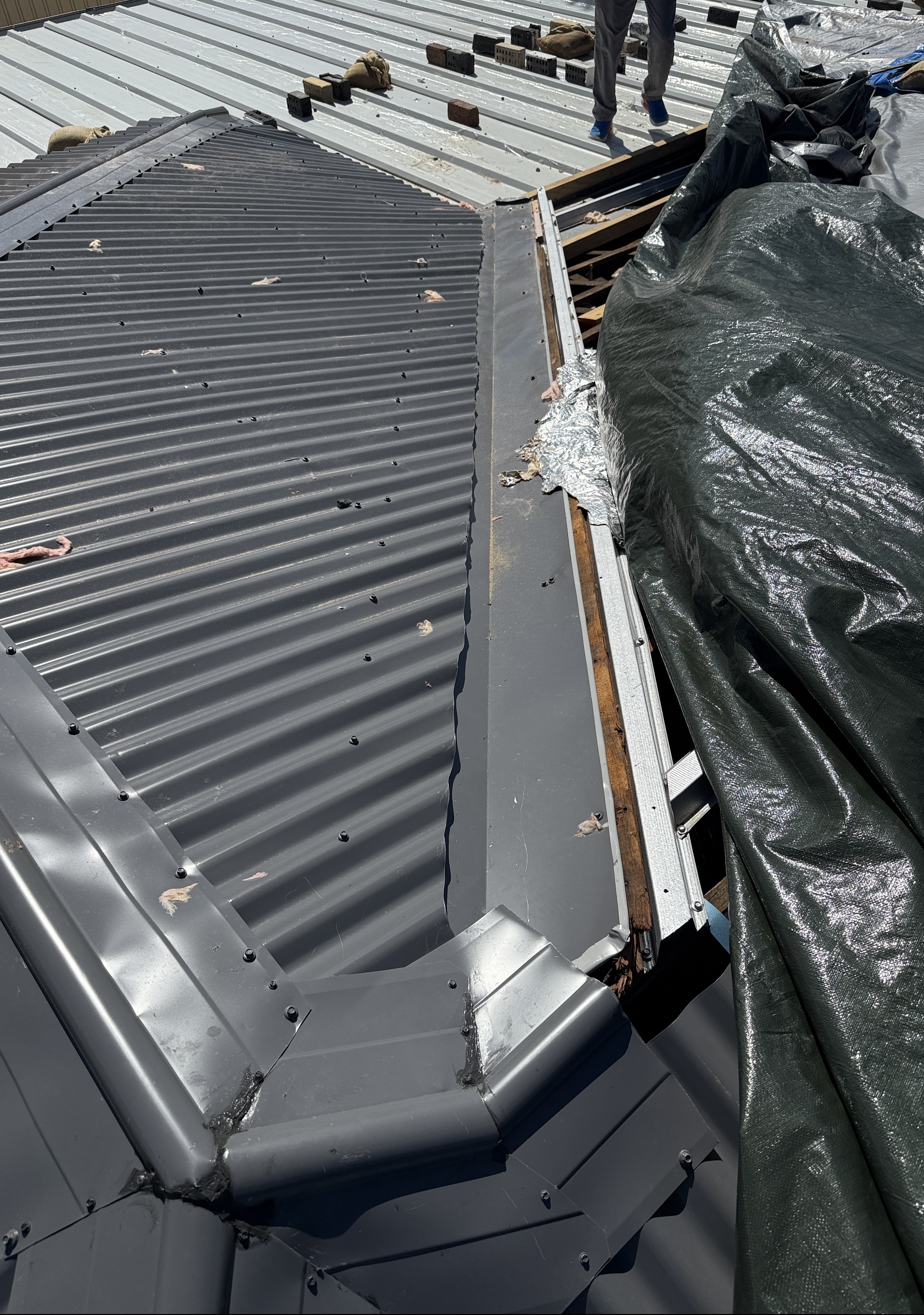 Example of roofing and drainage defects identified during a building inspection